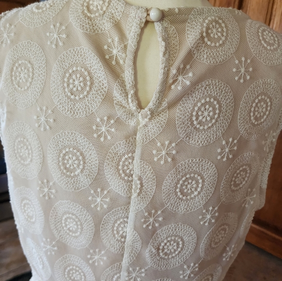 Altar'd State Ivory Floral Lace Sleeveless Dress Size L - Picture 7 of 8